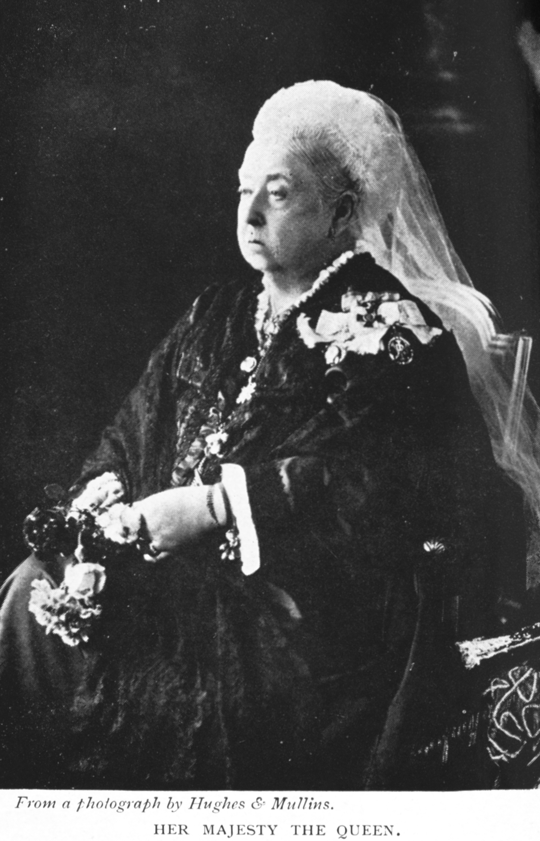 Her Majesty the Queen. From a photograph by Hughes & Mullins.
                                From Rosa Nouchette Carey, 
                                    Twelve Notable Good Women of the XIX
                                        Century.